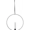 Inomhusdekorationer Batteri|Flamme Batteriljus (Hela Serien)<Star Trading Flamme Batteridriven Hängande Dekoration Ring 28cm Svart