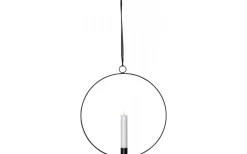 Inomhusdekorationer Batteri|Flamme Batteriljus (Hela Serien)<Star Trading Flamme Batteridriven Hängande Dekoration Ring 28cm Svart