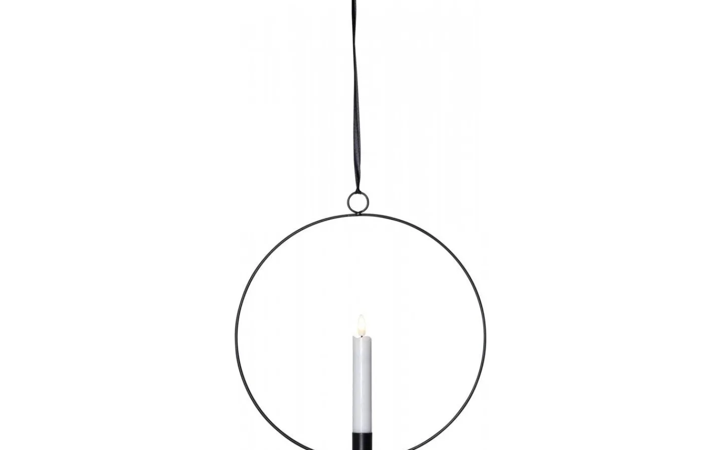 Inomhusdekorationer Batteri|Flamme Batteriljus (Hela Serien)<Star Trading Flamme Batteridriven Hängande Dekoration Ring 28cm Svart