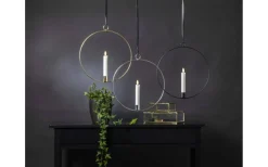 Inomhusdekorationer Batteri|Flamme Batteriljus (Hela Serien)<Star Trading Flamme Batteridriven Hängande Dekoration Ring 28cm Svart