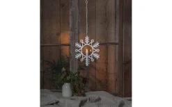 Flamme Batteridriven Hängande Dekoration Snöflinga 29cm Vit