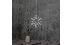 Flamme Batteridriven Hängande Dekoration Snöflinga 29cm Vit