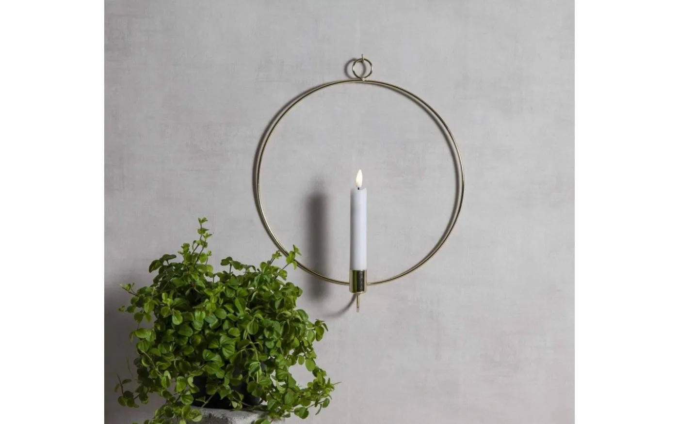 Flamme Batteridriven Väggdekoration 28cm Mässing