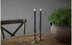 Flamme Batteridrivna Antikljus 25cm 2-Pack Svart