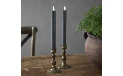 Flamme Batteridrivna Antikljus 25cm 2-Pack Svart
