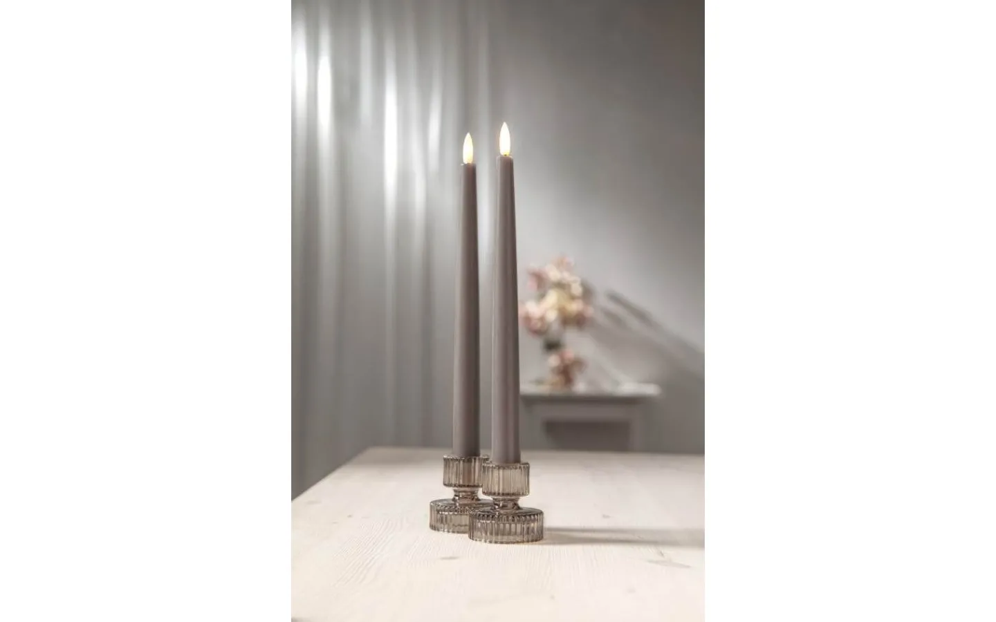 Flamme Batteriljus (Hela Serien)|Flamme Batteriljus (Hela Serien)<Star Trading Flamme Batteridrivna Antikljus 28cm Slim 2-pack med Fjärr. Mullvad