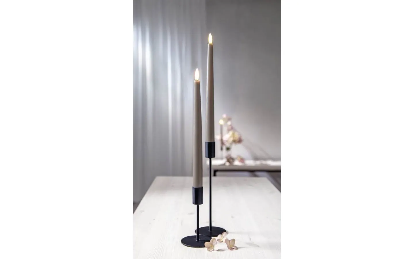 Flamme Batteriljus (Hela Serien)|Flamme Batteriljus (Hela Serien)<Star Trading Flamme Batteridrivna Antikljus 28cm Slim 2-pack med Fjärr. Mullvad