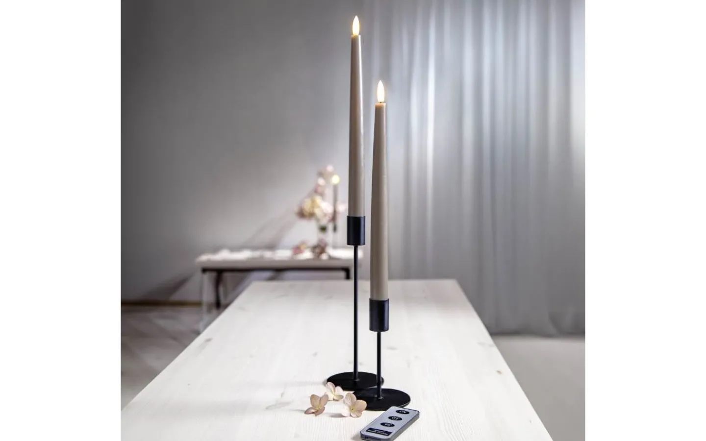 Flamme Batteriljus (Hela Serien)|Flamme Batteriljus (Hela Serien)<Star Trading Flamme Batteridrivna Antikljus 28cm Slim 2-pack med Fjärr. Mullvad