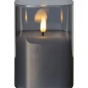 Flamme Blockljus i Glas 12,5cm Svart