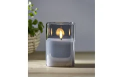 Flamme Blockljus i Glas 12,5cm Svart