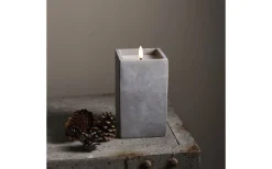 Flamme Cem Batteridrivet Blockljus 17cm Grå