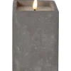 Flamme Cem Batteridrivet Blockljus 15cm Grå
