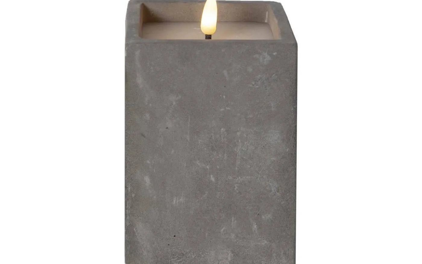 Flamme Cem Batteridrivet Blockljus 15cm Grå