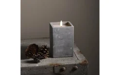 Flamme Cem Batteridrivet Blockljus 15cm Grå