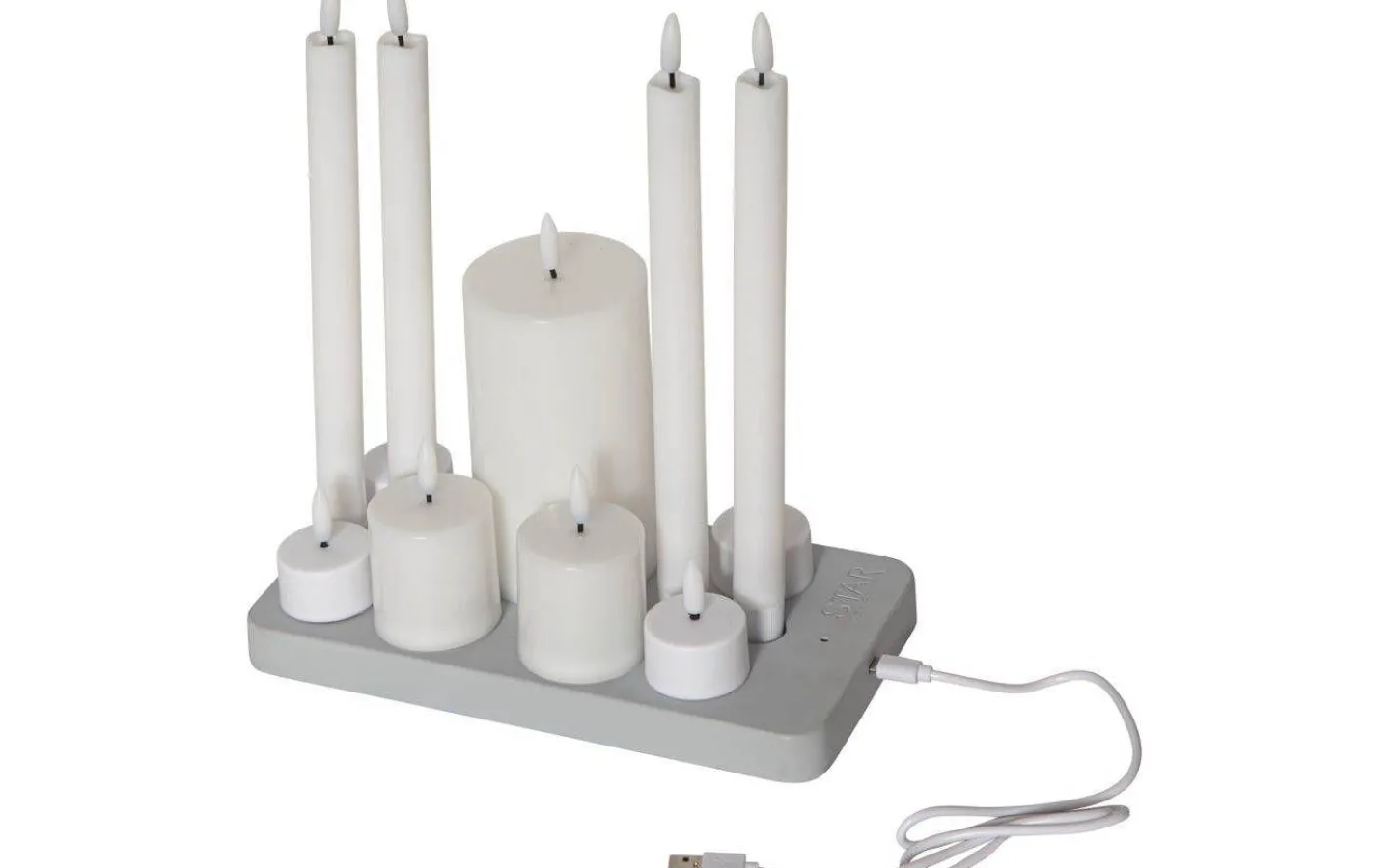 Flamme Batteriljus (Hela Serien)|Flamme Batteriljus (Hela Serien)<Star Trading Flamme Charge Uppladdningsbart Ljusset 11st Vit