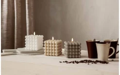 Flamme Batteriljus (Hela Serien)|Flamme Batteriljus (Hela Serien)<Star Trading Flamme Dot Batteridrivet Blockljus 12,5cm Beige