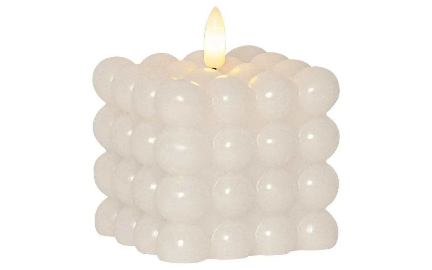 Flamme Dot Batteridrivet Blockljus 9,5cm Vit