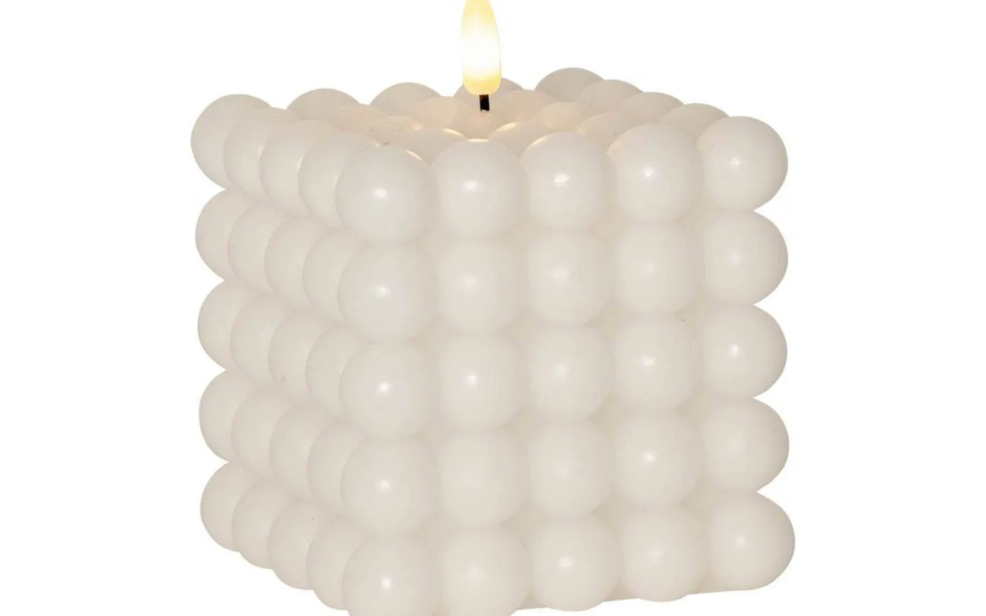 Flamme Dot Batteridrivet Blockljus 12,5cm Vit