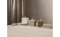 Flamme Dot Batteridrivet Blockljus 12,5cm Vit