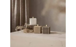 Flamme Dot Batteridrivet Blockljus 12,5cm Vit