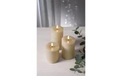 Flamme Batteriljus (Hela Serien)|Flamme Batteriljus (Hela Serien)<Star Trading Flamme Flow Batteridrivet Blockljus 15cm Beige