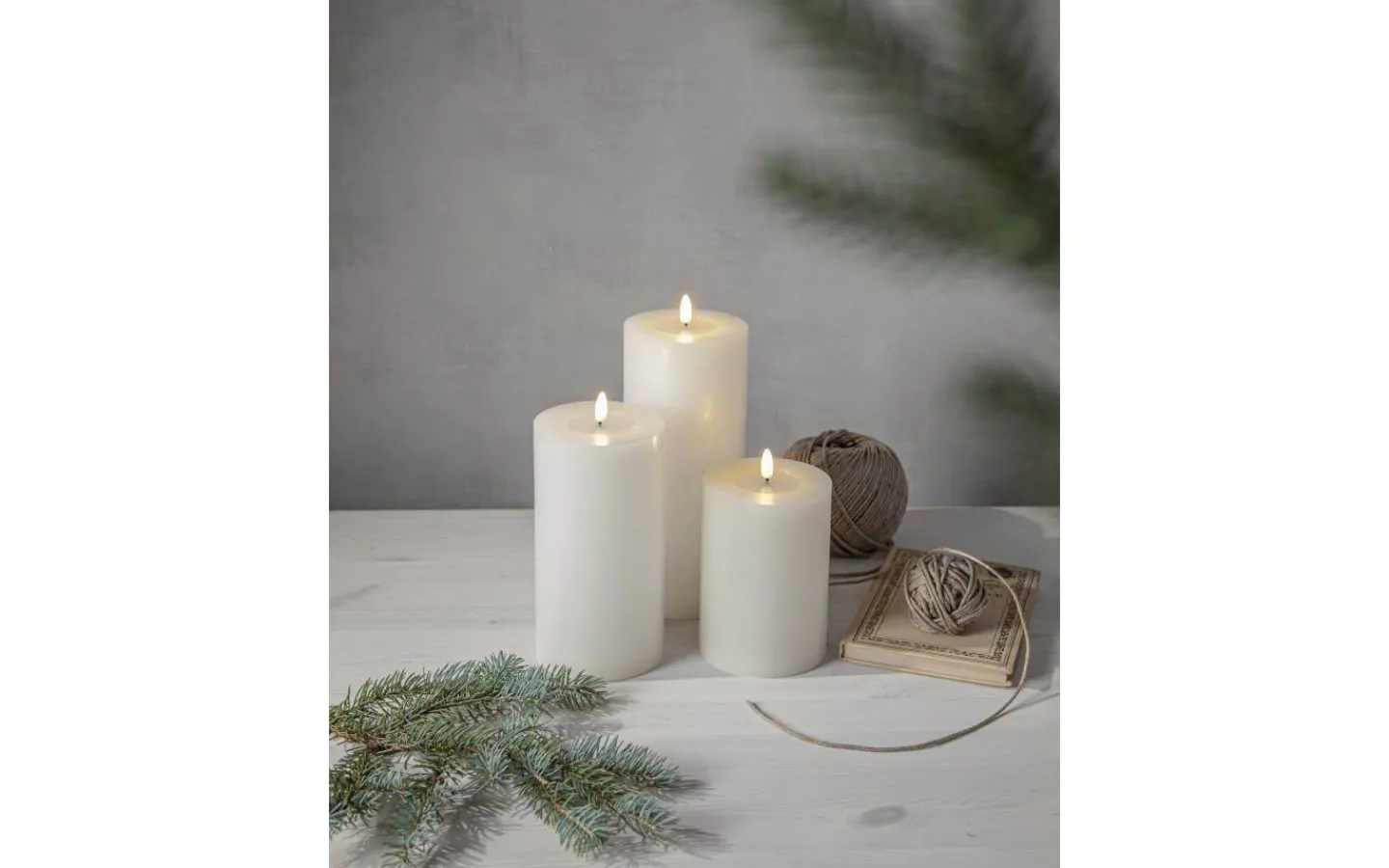 Flamme Batteriljus (Hela Serien)|Flamme Batteriljus (Hela Serien)<Star Trading Flamme Flow Batteridrivet Blockljus 27,5cm Longlife 2500h Vit