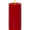 Flamme Flow Batteridrivet Blockljus 17,5cm Röd