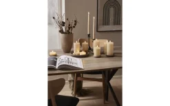 Flamme Batteriljus (Hela Serien)|Flamme Batteriljus (Hela Serien)<Star Trading Flamme Flow Batteridrivet Blockljus 12,5cm Beige