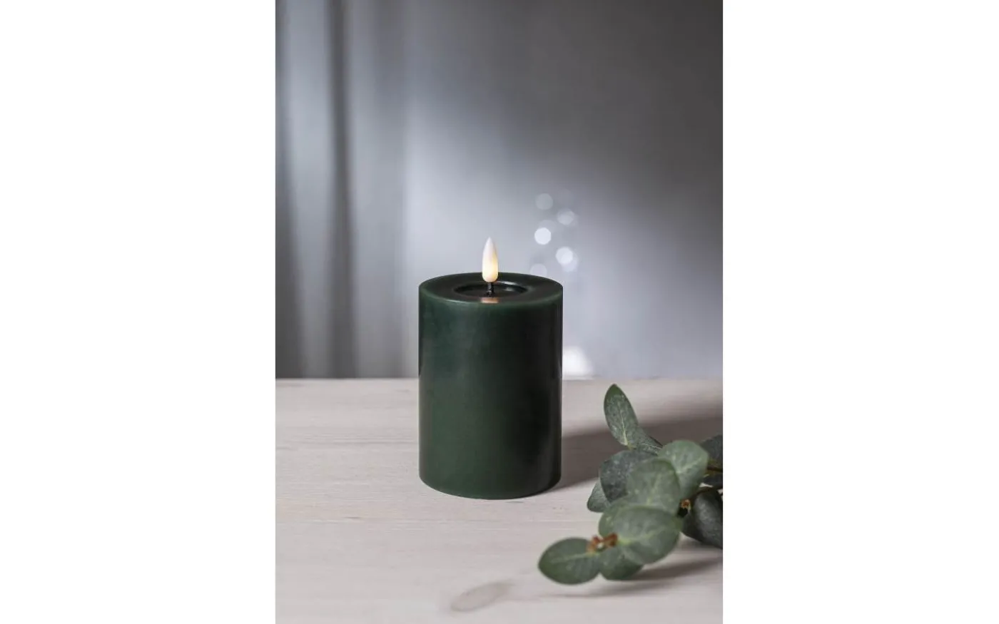 Flamme Flow Batteridrivet Blockljus 12,5cm Grön