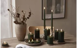 Flamme Flow Batteridrivet Blockljus 12,5cm Grön