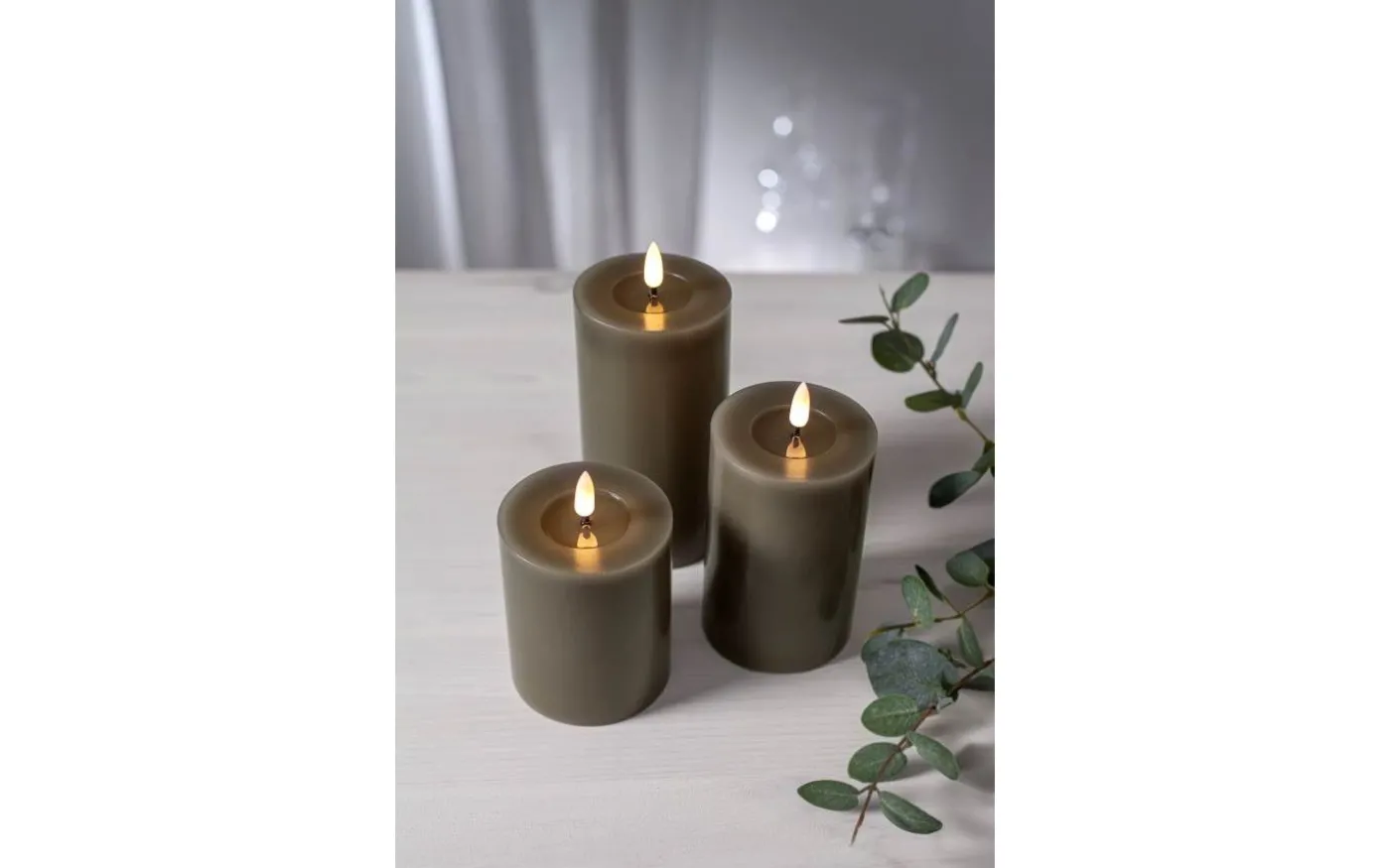 Flamme Flow Batteridrivet Blockljus 17,5cm Mullvad