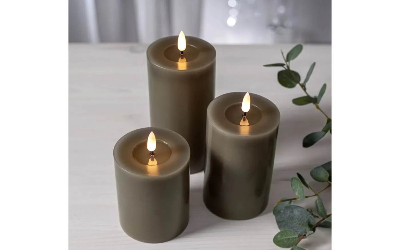 Flamme Flow Batteridrivet Blockljus 17,5cm Mullvad