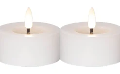 Flamme Flow XL Värmeljus Ø70mm 2-pack Vit