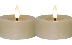 Flamme Batteriljus (Hela Serien)|Flamme Batteriljus (Hela Serien)<Star Trading Flamme Flow XL Värmeljus Ø70mm 2-pack Beige
