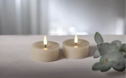 Flamme Batteriljus (Hela Serien)|Flamme Batteriljus (Hela Serien)<Star Trading Flamme Flow XL Värmeljus Ø70mm 2-pack Beige