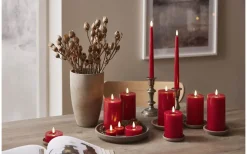 Flamme Flow XL Värmeljus Ø70mm 2-pack Röd