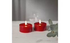 Flamme Flow XL Värmeljus Ø70mm 2-pack Röd