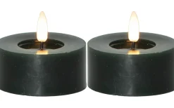 Star Trading Flamme Flow XL Värmeljus Ø70mm 2-pack Grön* Flamme Batteriljus (Hela Serien)|Flamme Batteriljus (Hela Serien)