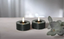 Star Trading Flamme Flow XL Värmeljus Ø70mm 2-pack Grön* Flamme Batteriljus (Hela Serien)|Flamme Batteriljus (Hela Serien)