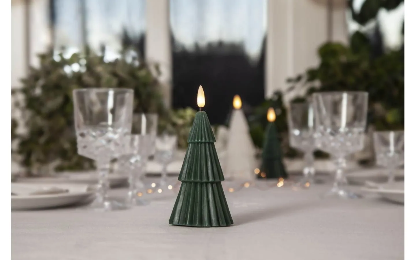 Blockljus Inomhus|Blockljus Inomhus<Star Trading Flamme Grany Batteridrivet Blockljus 15cm Grön