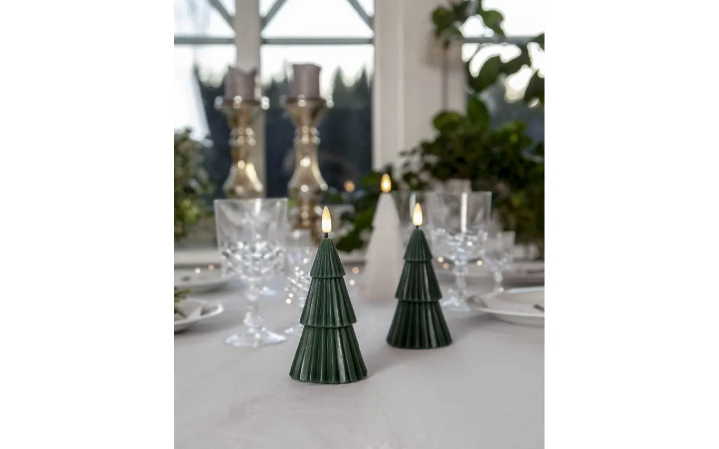 Blockljus Inomhus|Blockljus Inomhus<Star Trading Flamme Grany Batteridrivet Blockljus 15cm Grön