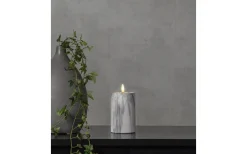 Star Trading Flamme Marble Batteridrivet Blockljus 15cm Grå* Flamme Batteriljus (Hela Serien)|Flamme Batteriljus (Hela Serien)
