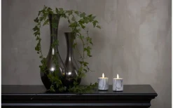 Flamme Batteriljus (Hela Serien)|Flamme Batteriljus (Hela Serien)<Star Trading Flamme Marble Batteridrivna Blockljus 9cm 2-pack Grå