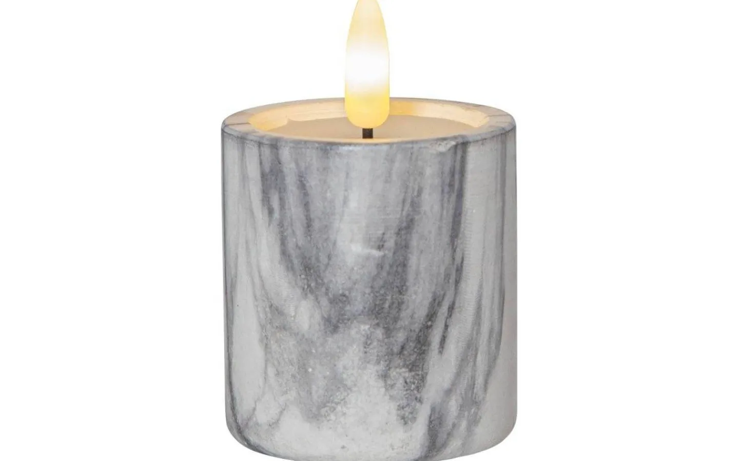 Flamme Batteriljus (Hela Serien)|Flamme Batteriljus (Hela Serien)<Star Trading Flamme Marble Batteridrivna Blockljus 9cm 2-pack Grå