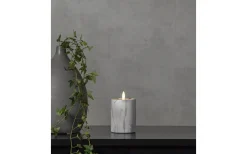Star Trading Flamme Marble Batteridrivet Blockljus 12,5cm Grå* Flamme Batteriljus (Hela Serien)|Flamme Batteriljus (Hela Serien)