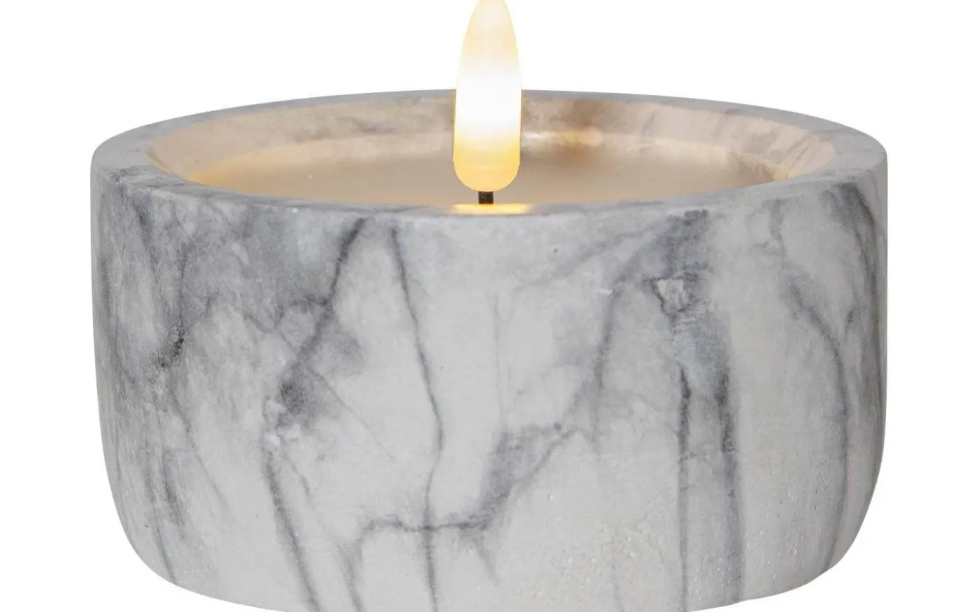 Flamme Marble Batteridrivet Blockljus 7,5cm Grå