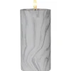 Flamme Batteriljus (Hela Serien)|Flamme Batteriljus (Hela Serien)<Star Trading Flamme Marble Batteridrivet Blockljus 18cm Grå