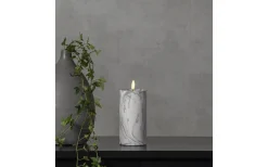 Flamme Batteriljus (Hela Serien)|Flamme Batteriljus (Hela Serien)<Star Trading Flamme Marble Batteridrivet Blockljus 18cm Grå