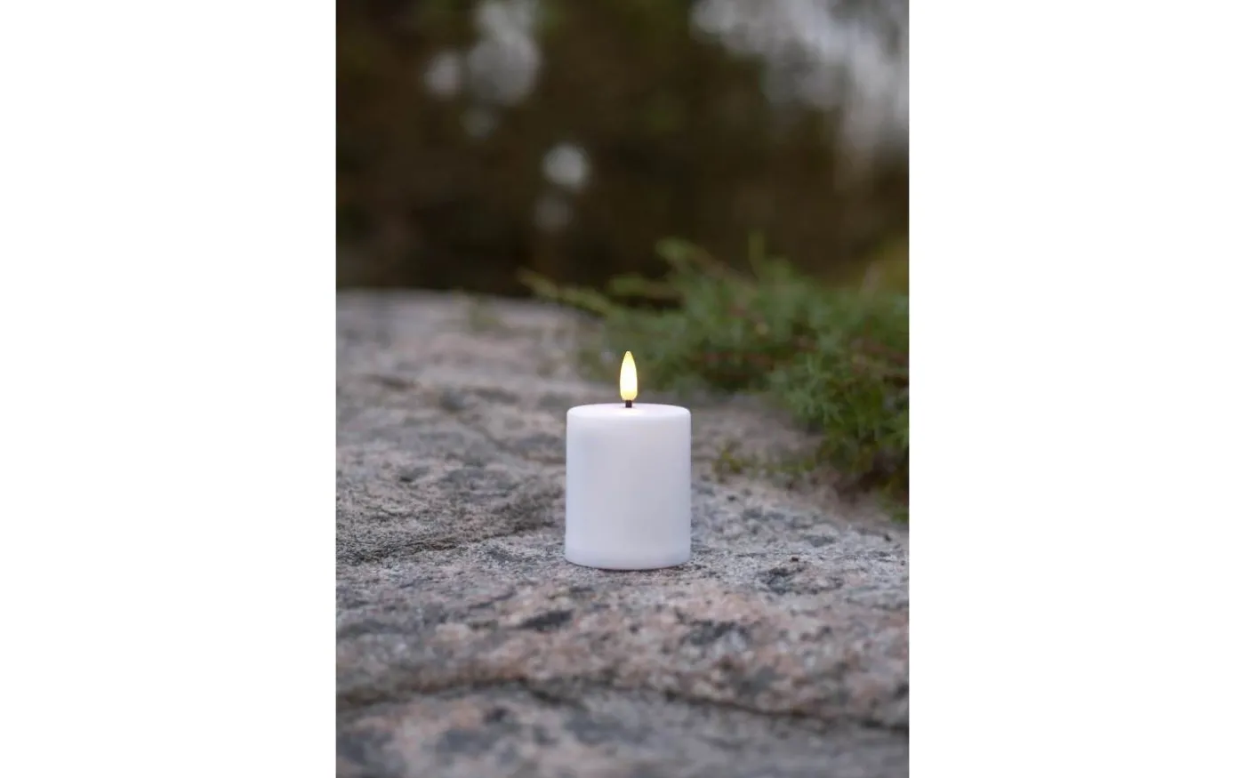 Flamme Paula Blockljus 10cm Utomhusbruk Timer/Sensor Vit 2000h