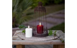 Flamme Paula Blockljus 10cm Utomhusbruk Timer/Sensor Vit 2000h